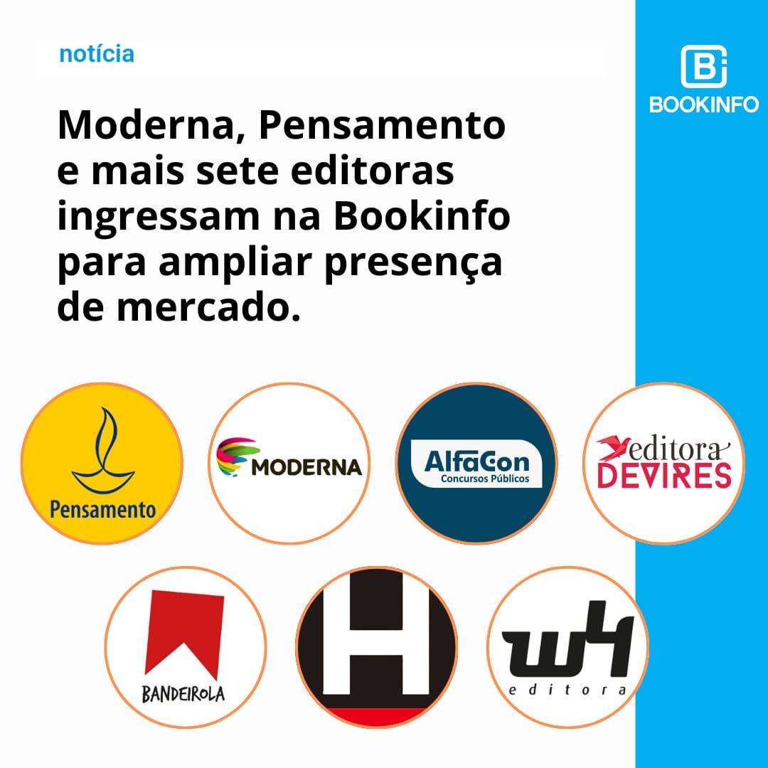 Moderna, Pensamento e mais sete editoras ingressam na Bookinfo para ampliar presença de mercado