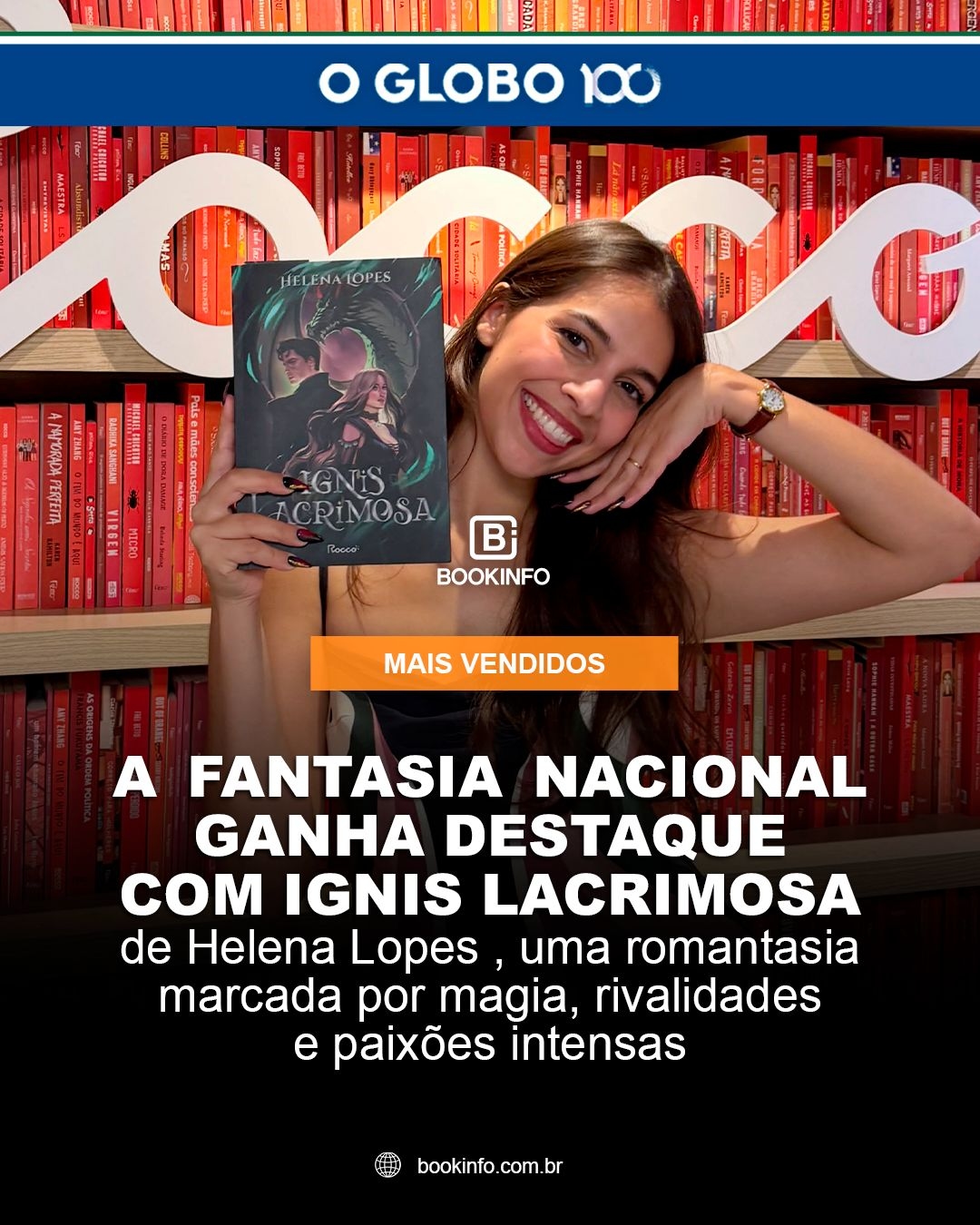 Fantasia nacional ganha destaque entre os mais vendidos de O Globo com Ignis Lacrimosa
