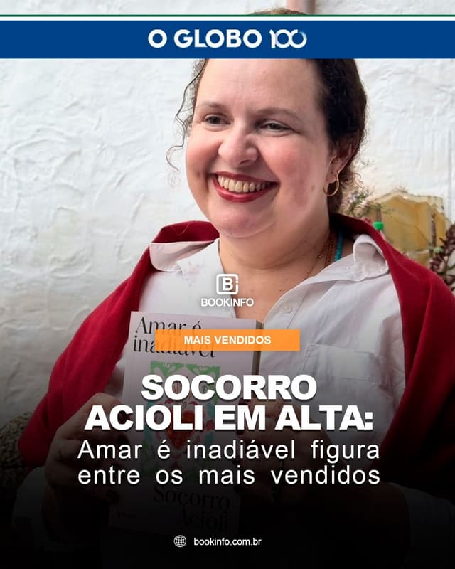 Socorro Acioli ocupa duas posições no Top 3 de ficção entre os mais vendidos de O Globo