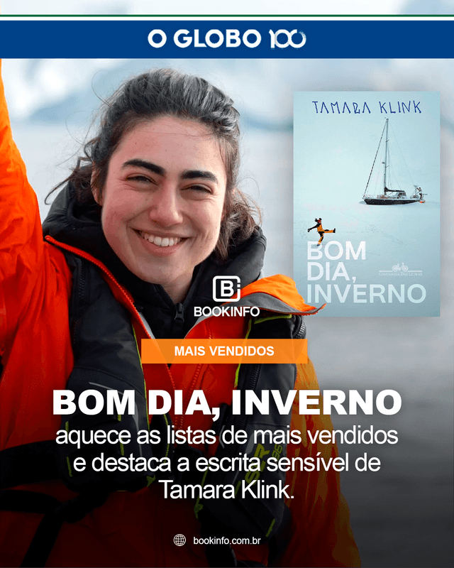 Tamara Klink conquista espaço entre os mais vendidos de O Globo com Bom dia, inverno.